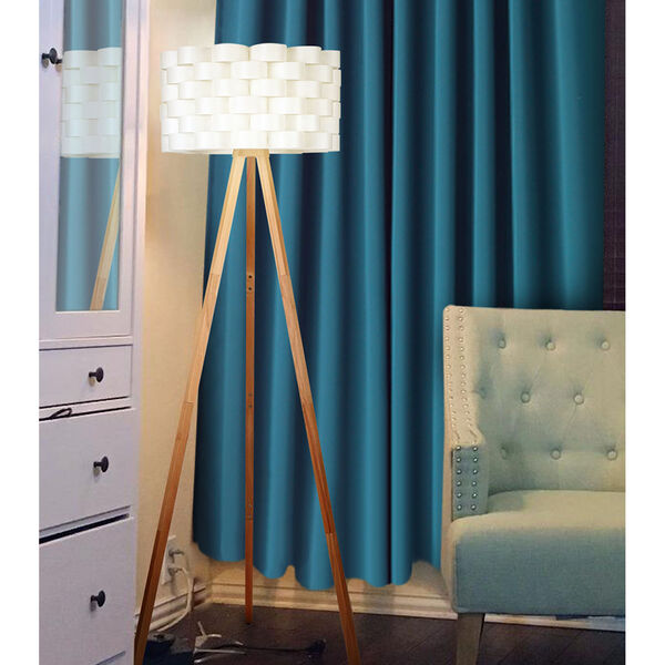 Bijou Rattan Wood LED Floor Lamp, image 5