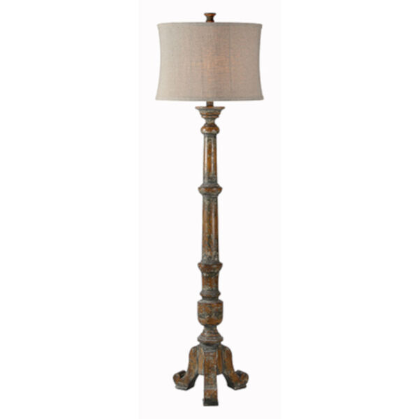 Hana Medium Brown with Gray Distressed One-Light Floor Lamp, image 1