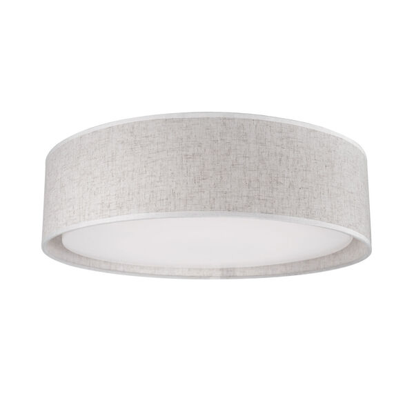 Beige 16-Inch One-Light LED Flush Mount with Textured Beige Shade, image 1