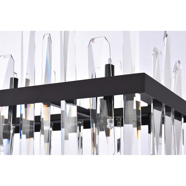Serena Black and Clear 30-Inch Rectangle Chandelier, image 5