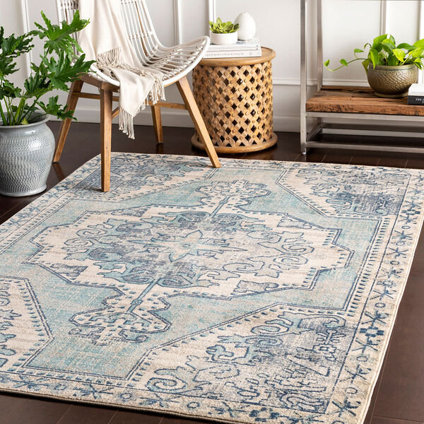 Bohemian Teal and Navy Rectangular: 9 Ft. x 13 Ft. 1 In. Rug, image 2