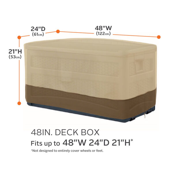 Ash Beige and Brown 48-Inch Patio Deck Box Cover, image 4