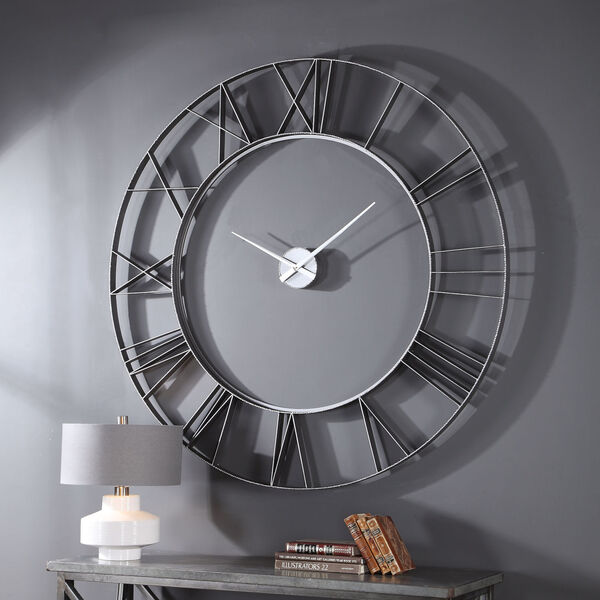 Carroway White 60-Inch Wall Clock, image 2