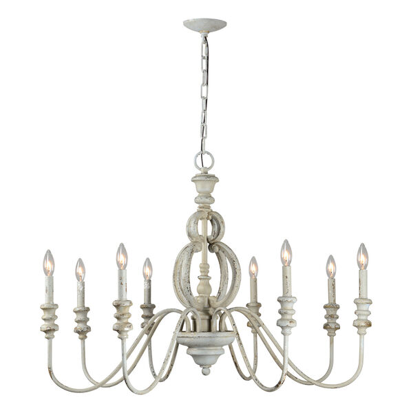 Weathered Blue 39-Inch Eight-Light Chandelier, image 1