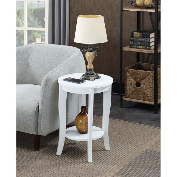American Heritage White Round End Table, American Heritage Round Coffee Table White