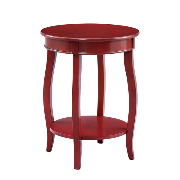 Olivia Red Round Table with Shelf, image 1
