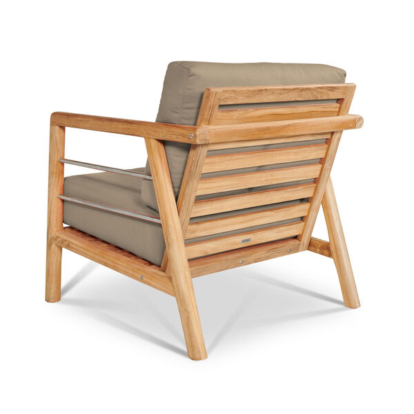 Aalto Natural Teak Deep Seating Outdoor Club Chair with Sunbrella Cushion, image 2