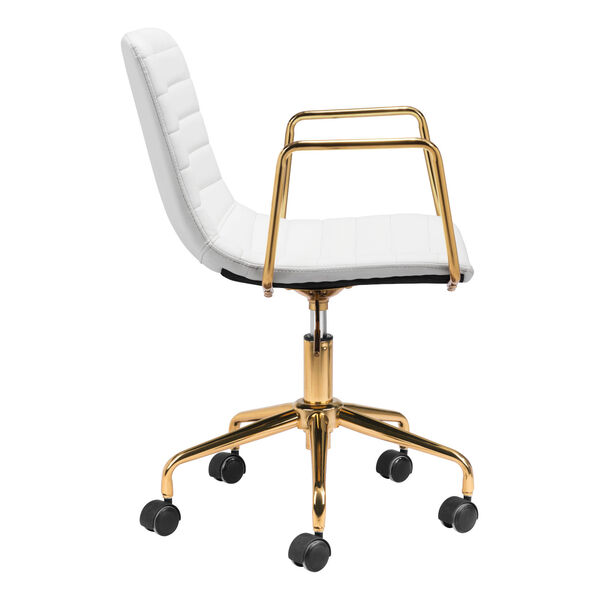Eric White and Gold Office Chair, image 3