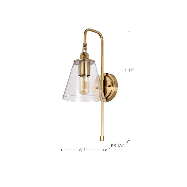 Dover Vintage Brass One-Light Wall Sconce, image 6
