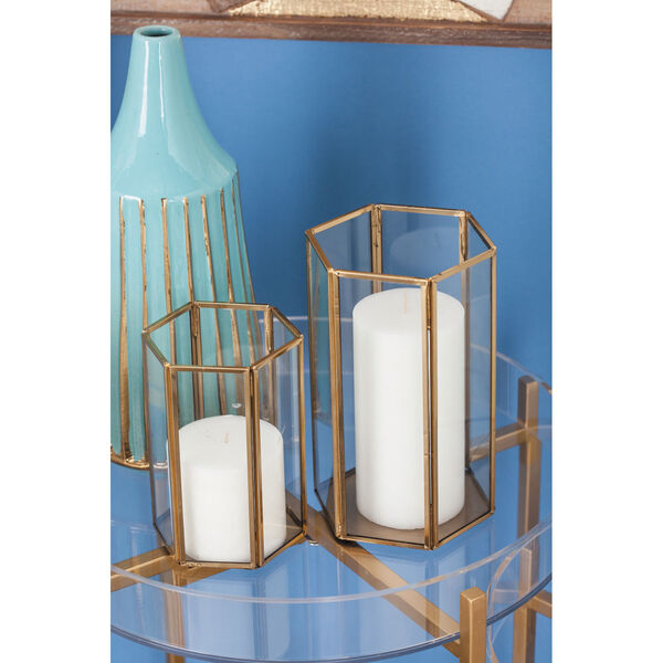 Gold Glass Candle Lanterns, Set of 3, image 4