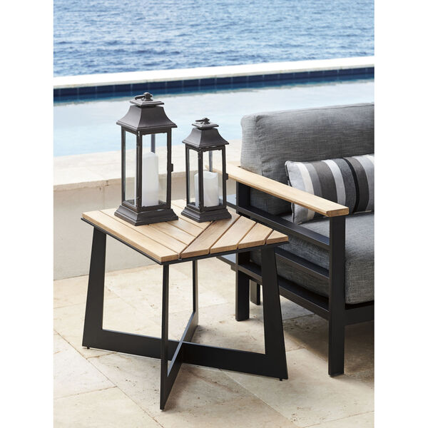 South Beach Dark Graphite and Light Brown Square End Table, image 2