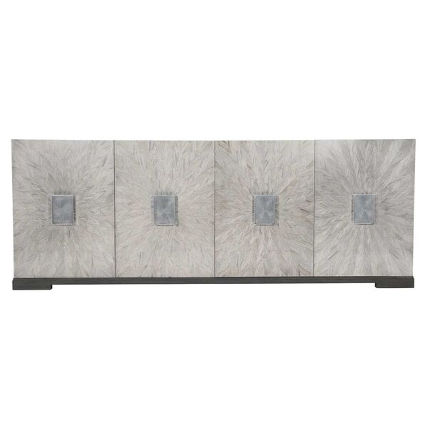 Montague Light Gray and Silver Entertainment Credenza, image 1
