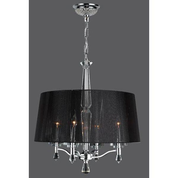 Gatsby Four-Light Chrome Finish with Clear-Crystals Chandelier, image 1