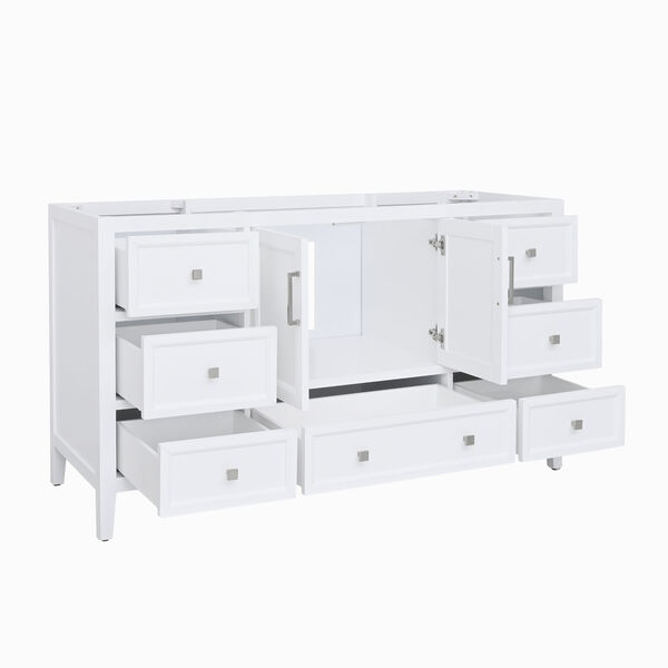 Everette White 60-Inch Single Vanity Cabinet, image 3