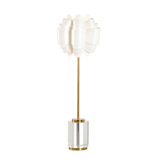 Brass and White One-Light  Opera Lamp, image 1