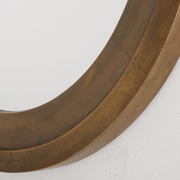 Oxidized Brass 33 x 33 Inch Round Decorative Mirror, image 2