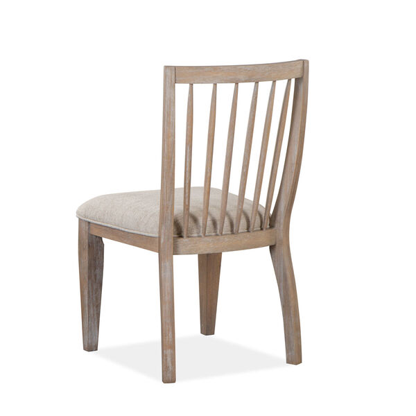 Ainsley Brown and White Dining Side Chair with Upholstered Seat, image 2