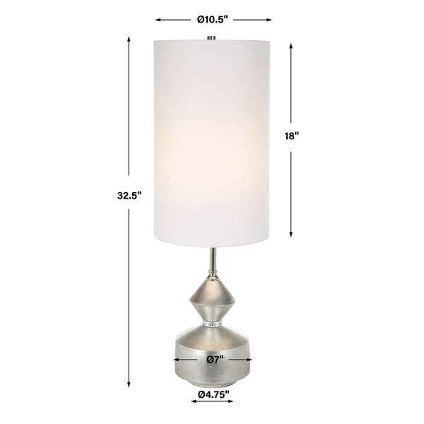Vial Warm Silver and White Buffet Lamp, image 3