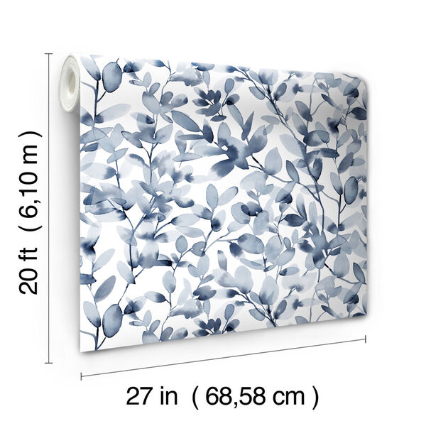 Botany Vines Blue Peel and Stick Wallpaper, image 5