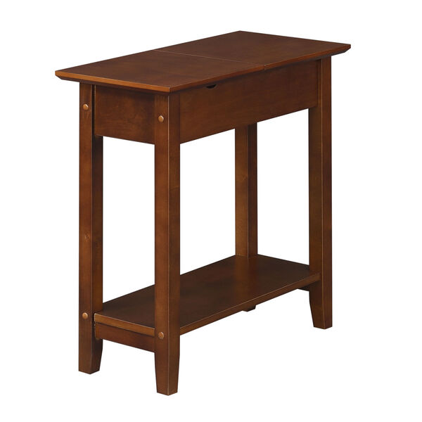 American Heritage Espresso Flip Top End Table with Charging Station, image 1