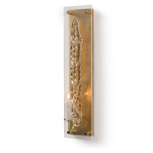 New South Antique Gold Leaf One-Light Wall Sconce, image 1