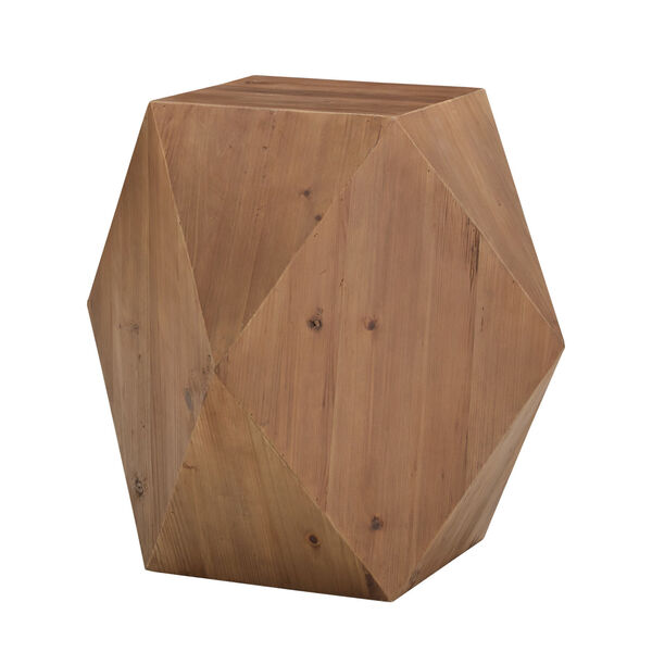 Swanson Reclaimed Light Wood Geometric End Table, image 4