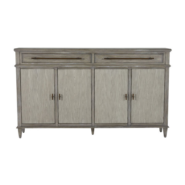 Isaac Brushed Grey and Antique Bronze Long Cabinet, image 2
