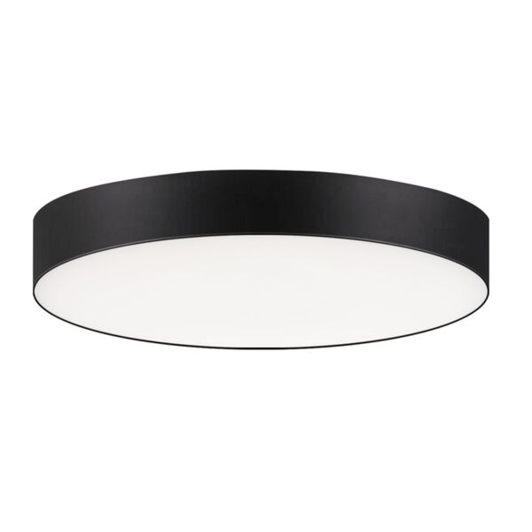 Trim Black One-Light ADA LED Flush Mount with Polycarbonate Shade, image 1