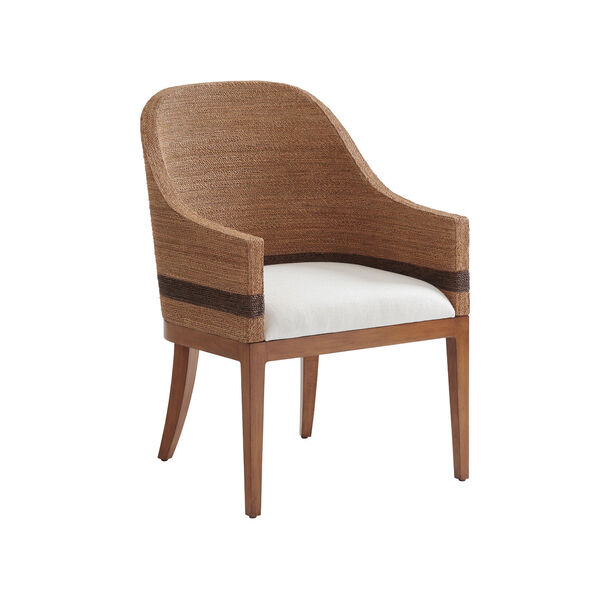 Palm Desert Tan and White Bryson Woven Arm Chair, image 1