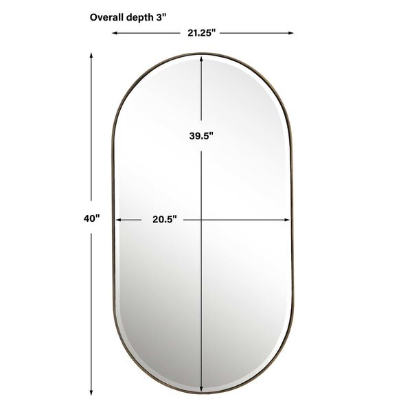 Lago Antique Gold Oval Wall Mirror, image 3