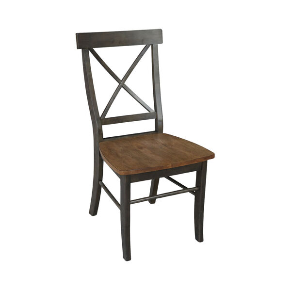Hickory and Washed Coal X-Back Chair with Solid Wood Seat, Set of 2, image 6