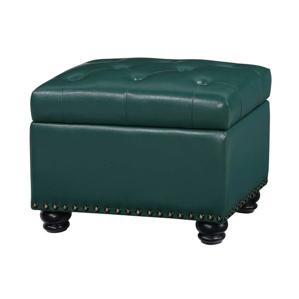 Designs 4 Comfort Forest Green Faux Leather 5th Avenue Storage Ottoman, image 1