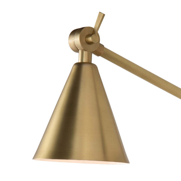 Sal Natural Brass One-Light Swing Arm Wall Lamp, image 2