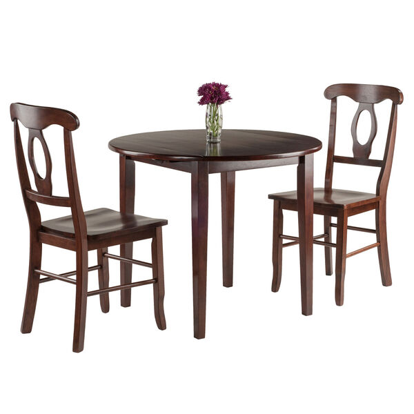 Clayton Walnut Three-Piece Drop Leaf Table and Two Chairs, image 2