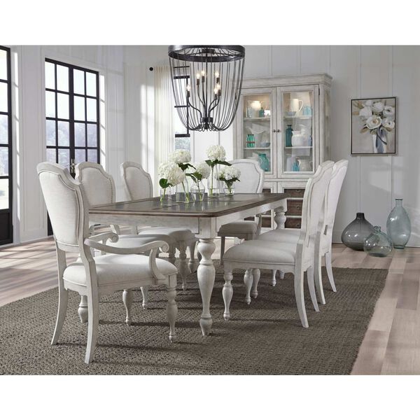 Glendale Estates White Upholstered Dining Arm Chair, image 3