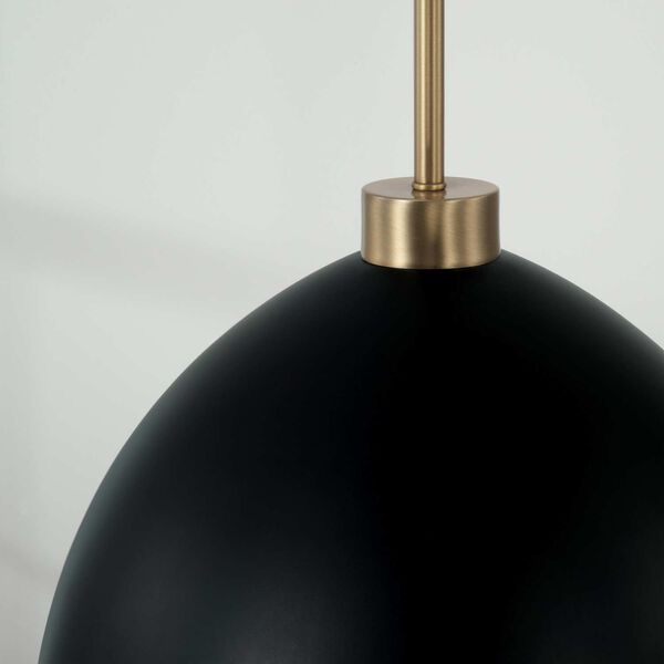 Ross Aged Brass and Black One-Light Pendant, image 3