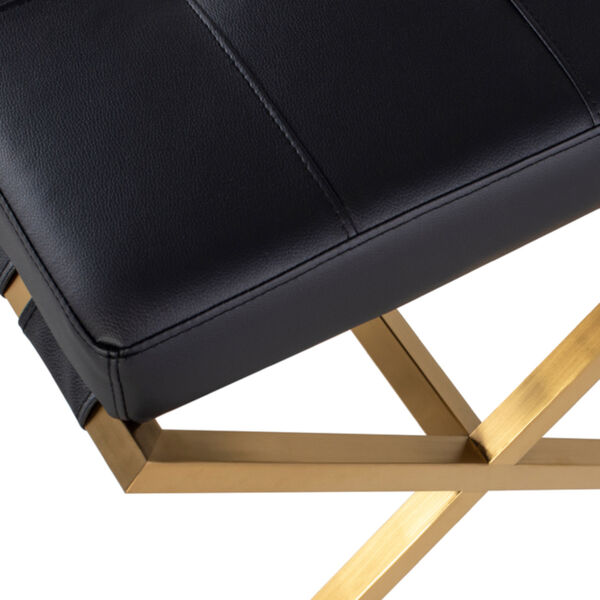Auguste Matte Black and Gold Bench, image 4