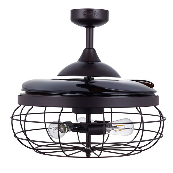 Industry Oil Rubbed Bronze and Dark Koa 48-Inch One-Light Fandelier with Retractable Blades, image 3