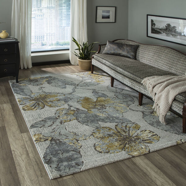 Luxe Floral Gray Rectangular: 2 Ft. x 3 Ft. Rug, image 2