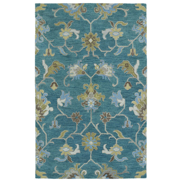 Helena Turquoise Hand Tufted 5Ft. x 7Ft. 9In Rectangle Rug, image 1