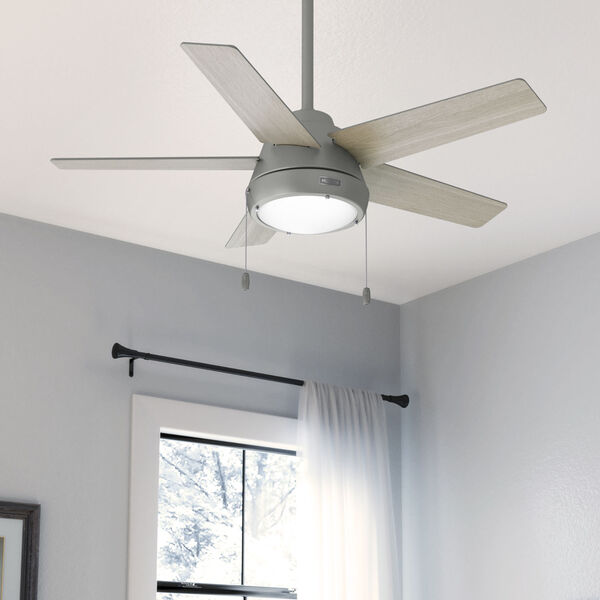 Burroughs Matte Silver 44-Inch Ceiling Fan with LED Light Kit and Pull Chain, image 6