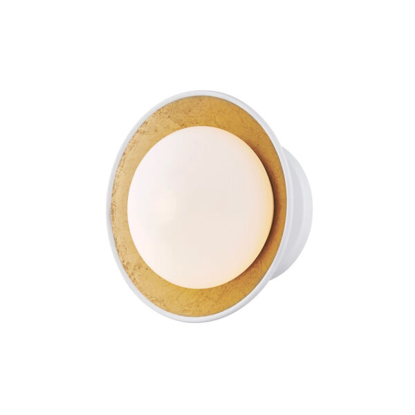 Cadence White and Gold LED Semi-Flush Mount, image 1