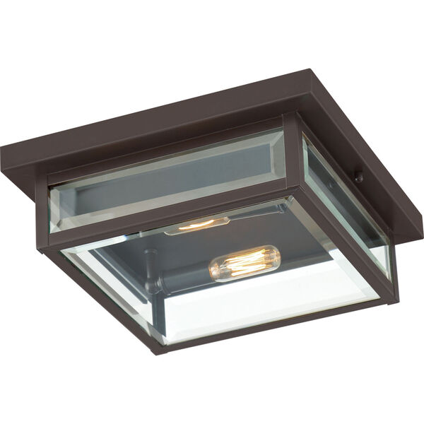 Westover Western Bronze 12-Inch Two-Light Outdoor Flush Mount with Glass, image 3