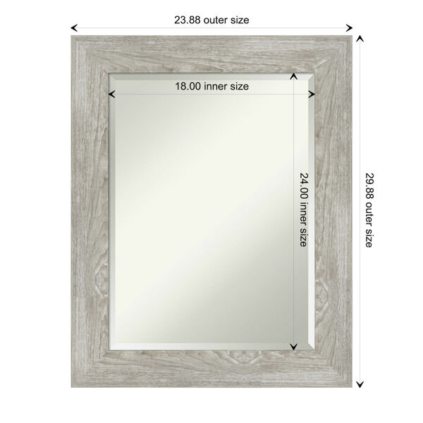 Dove Gray 24W X 30H-Inch Bathroom Vanity Wall Mirror, image 6