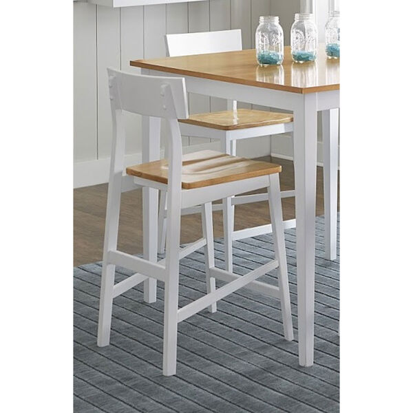 Light Oak/White Counter Chair, Set of 2, image 1
