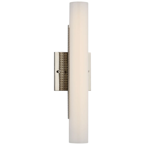 Precision 15-Inch Bath Light in Polished Nickel with White Glass by Kelly Wearstler, image 1