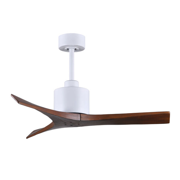 Mollywood Matte White 42-Inch Ceiling Fan with Walnut Blades, image 3