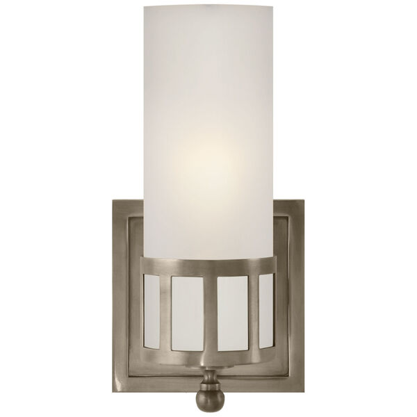 Openwork Small Sconce in Antique Nickel with Frosted Glass by Studio VC, image 1