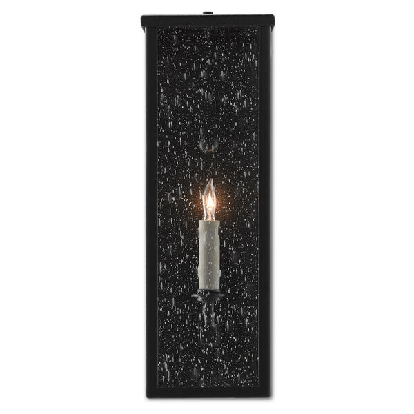 Tanzy Midnight One-Light Outdoor Wall Sconce with Seeded Glass, image 2