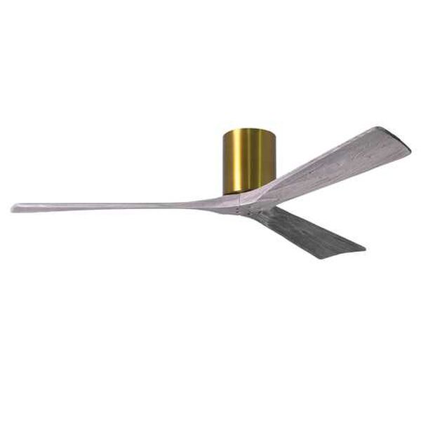 Irene-3H Brushed Brass 60-Inch Ceiling Fan with Barnwood Tone Blades, image 1